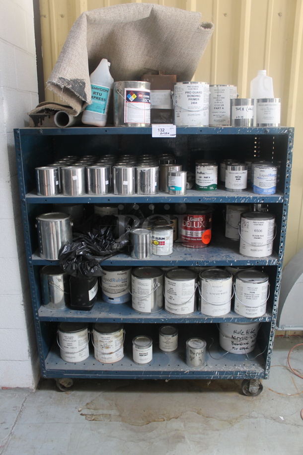 Blue Metal 5 Tier Cart w/ Contents Including Bonding Primer, Sport Surface and Primer on Commercial Casters. - Image 1 of 12