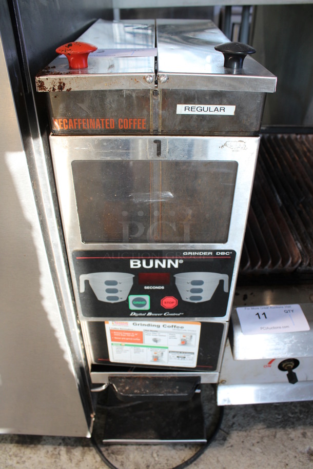 Bunn Model G9-2T DBC Stainless Steel Commercial Countertop Coffee Bean Grinder. 120 Volts, 1 Phase. 8.5x19x28. Tested and Working!