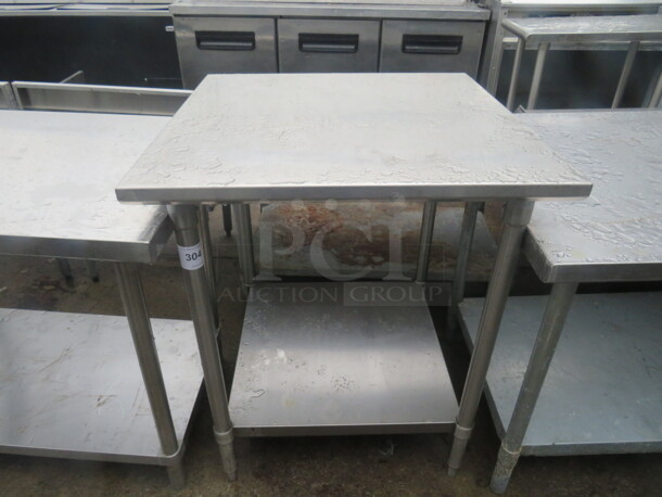 One Stainless Steel Table With SS Under Shelf. 30X30X37