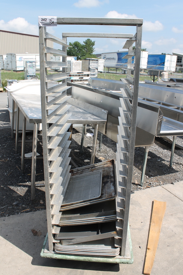 Metal Commercial Pan Transport Rack w/ 12 Metal Pan Racks on Commercial Casters. - Image 1 of 4