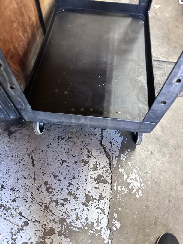 Clean! Rubbermaid® Utility Cart - 44 x 25 x 39 inch, Black NSF  - Image 8 of 8