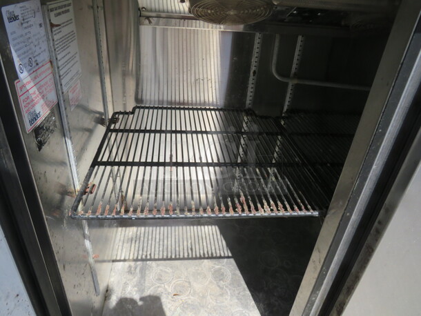One WORKING Glas Tender 2 Door Back Bar Cooler With 2 Racks On Casters. Model# ND52-R1-SS. 115 Volt. 52X25X39.5 - Image 2 of 2