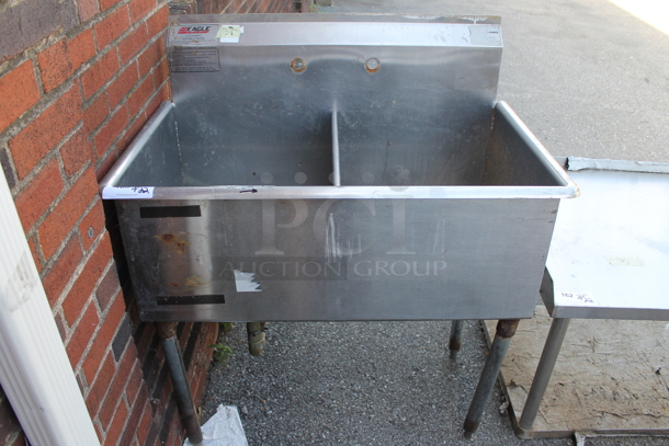 Eagle Stainless Steel Commercial 2 Bay Sink. Bays 18x21 - Image 1 of 3