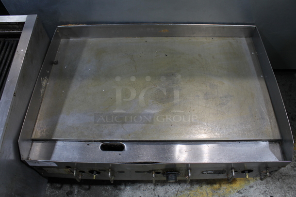 Star 636 Stainless Steel Commercial Countertop Gas Powered Flat Top Griddle.  - Image 2 of 5