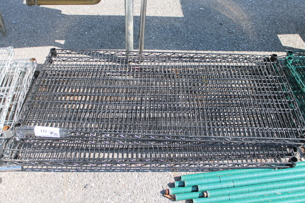 ALL ONE MONEY! Lot of Black Finish Wire Shelves. - Image 1 of 2