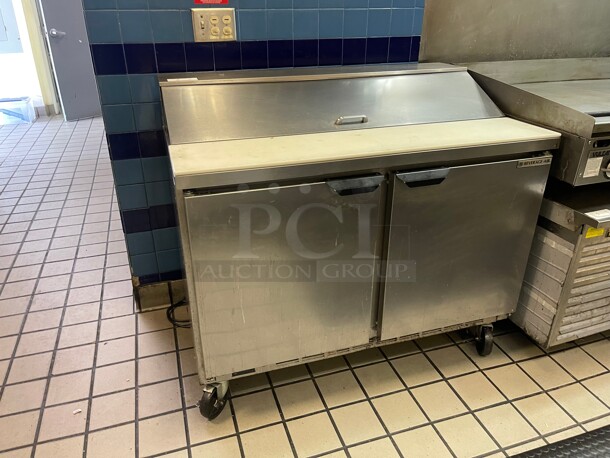 Late Model! Beverage-Air SPE48HC-12 Elite Series 48 inch 2 Door Refrigerated Sandwich Prep Table NSF 115 Volt Tested and Working! 48x29x42
