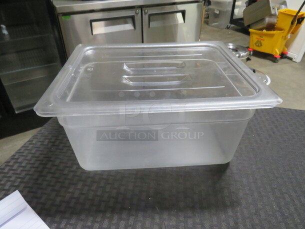 1/2 Size 6 Inch Deep Food Storage Container With Lid. 2XBID.