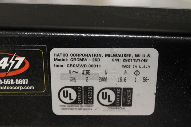 Hatco GRCMW-26D Metal Commercial Countertop 2 Tier Warming Merchandiser Display Case. 120 Volts, 1 Phase. Tested and Working! - Image 6 of 6