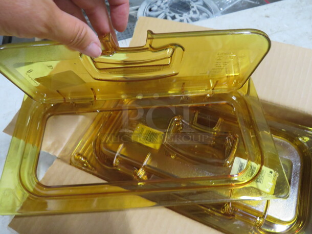 NEW Rubbermaid 1/3 Size Amber Hinged Lid. 6XBID - Image 2 of 3