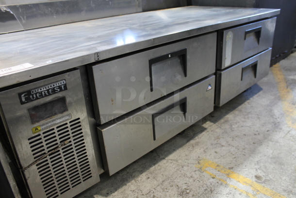 Everest Stainless Steel Commercial 4 Drawer Chef Base on Commercial Casters. Tested and Powers on But Does Not Get Cold - Image 3 of 6