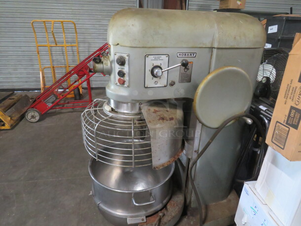 One Hobart 80 Quart Floor Mixer With Bowl And Guard. Model# L800. 200 Volt. 3 Phase.  - Image 2 of 3