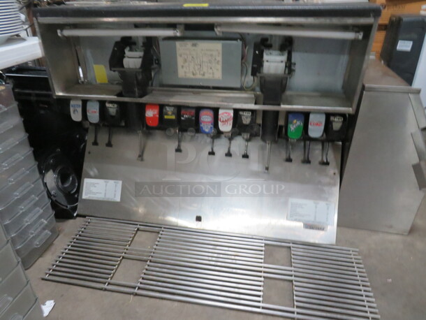 One Servend 12 Flavor Soda And Ice Dispenser. 43X31X33.5