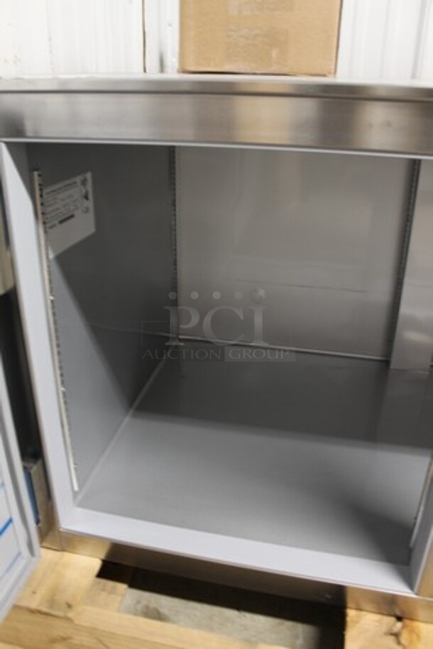 BRAND NEW SCRATCH AND DENT! Beverage Air UCR93AHC Stainless Steel Commercial 3 Door Undercounter Cooler. 115 Volts, 1 Phase. Tested and Working! - Image 5 of 10