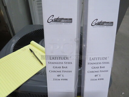 One NEW Latitude Stainless Steel 48 Inch Chrome Finish Grab Bar. 
