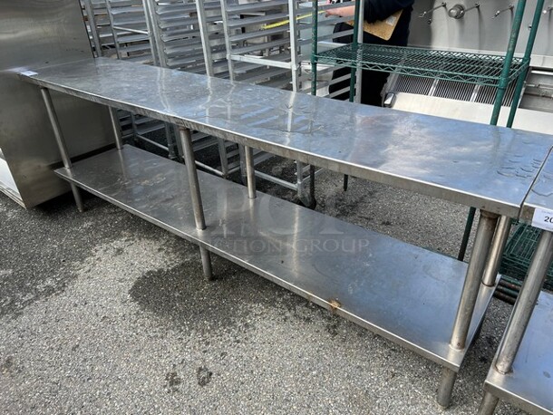 8' Stainless Steel Commercial Table w/ Stainless Steel Under Shelf. 96x20x34