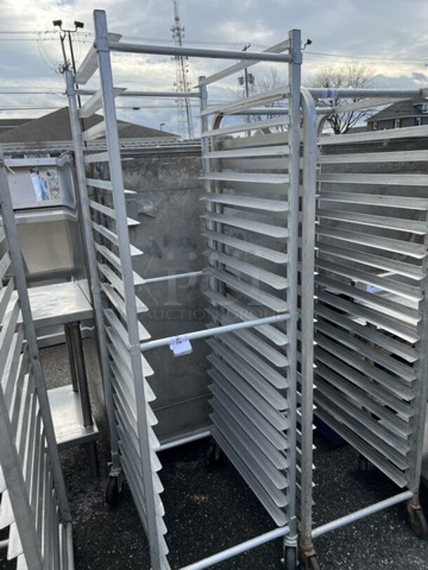 Metal Commercial Transport Pan Rack on Commercial Casters. 20.5x28x69 - Image 2 of 3