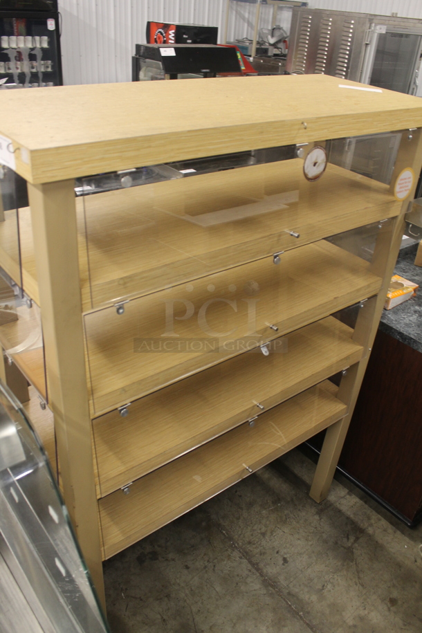 Wood Pattern 5 Tier Shelving Unit w/ Poly Doors. - Image 2 of 6