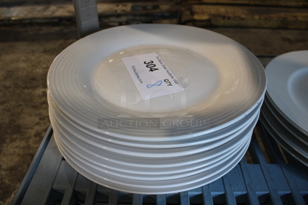 8 White Ceramic Plates. 10.5x10.5x1. 8 Times Your Bid!