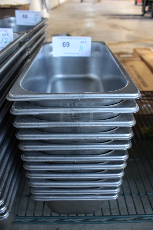 12 Stainless Steel 1/3 Size Drop In Bins. 1/3x4. 12 Times Your Bid!