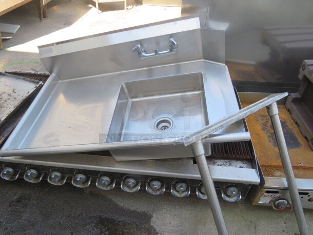 One Stainless Steel Dirty Side Dish Table With Sink And Faucet. - Image 2 of 2
