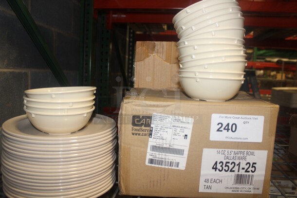 ALL ONE MONEY! Carlisle Beige Plastic Nappie Bowls And Plates