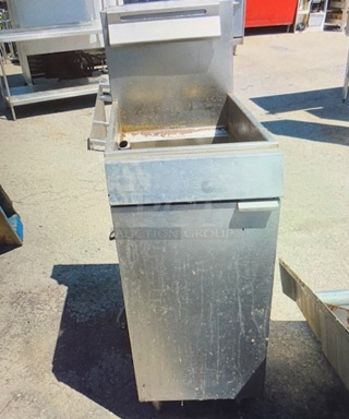 One Vulcan Stainless Steel Natural Gas Deep Fryer. Model# EF3. 16X30X48