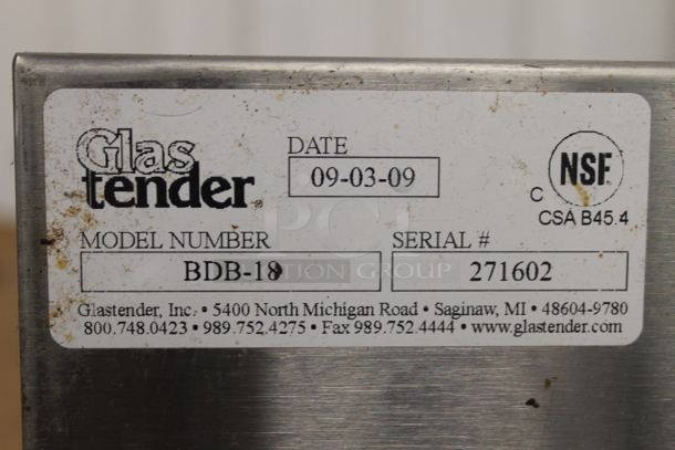 Glastender BDB-18 Stainless Steel Drain Board. No Legs. - Image 5 of 5