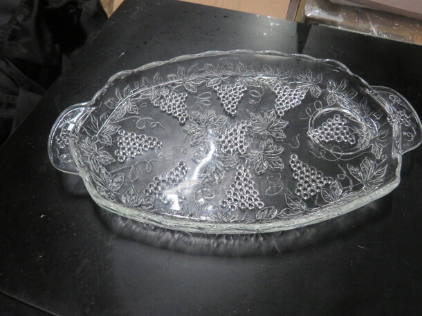 11X6.5 Glass Cocktail/Wine Cheese Plate. 10XBID - Image 1 of 1