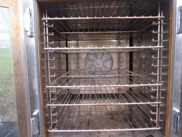 One Doyon Double Oven With 6 Racks On Casters. 120/208 Volt. 3 Phase. Model# JA14. 38X36X73 - Image 2 of 3