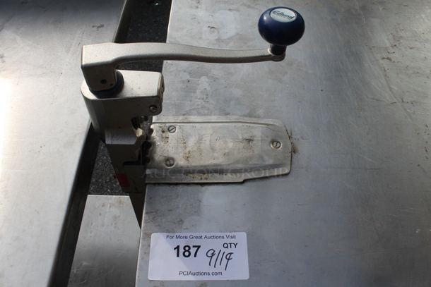 Stainless Steel Commercial Table w/ Mounted Can Opener and Under Shelf. - Image 2 of 3