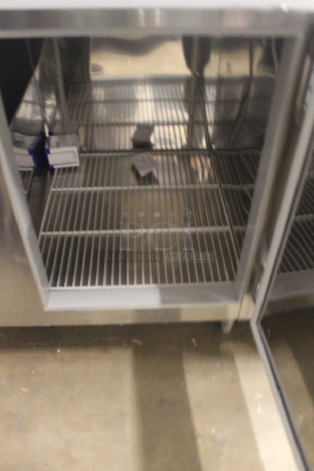 BRAND NEW SCRATCH AND DENT! CustomCool LBC8SC Stainless Steel Commercial Work Top 3 Door Cooler w/ Sink Bay. 115 Volts, 1 Phase. Bay 11x15x11. Tested and Working! - Image 7 of 10