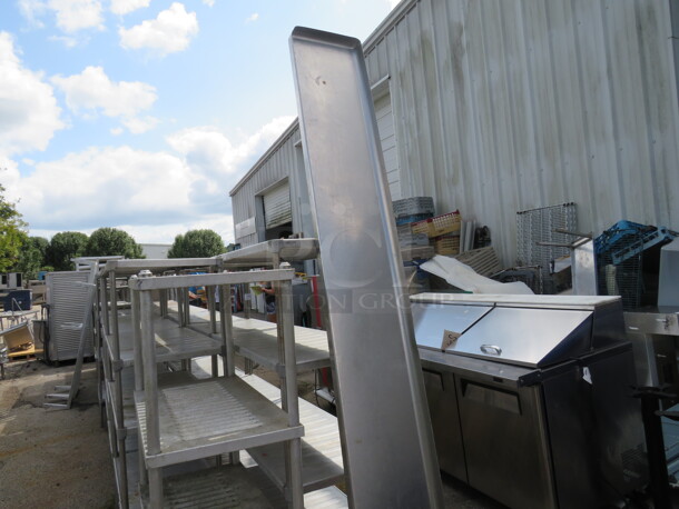 One Wall Mount Stainless Steel Shelf With Brackets. 102X12.5X8