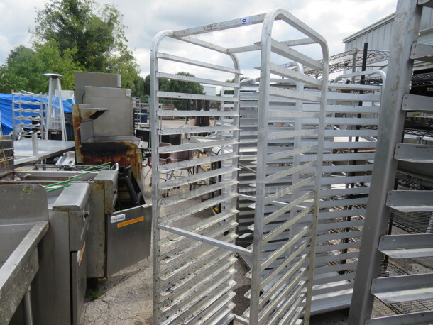 One Aluminum Speed Rack On Casters. 20.5X25.5X70