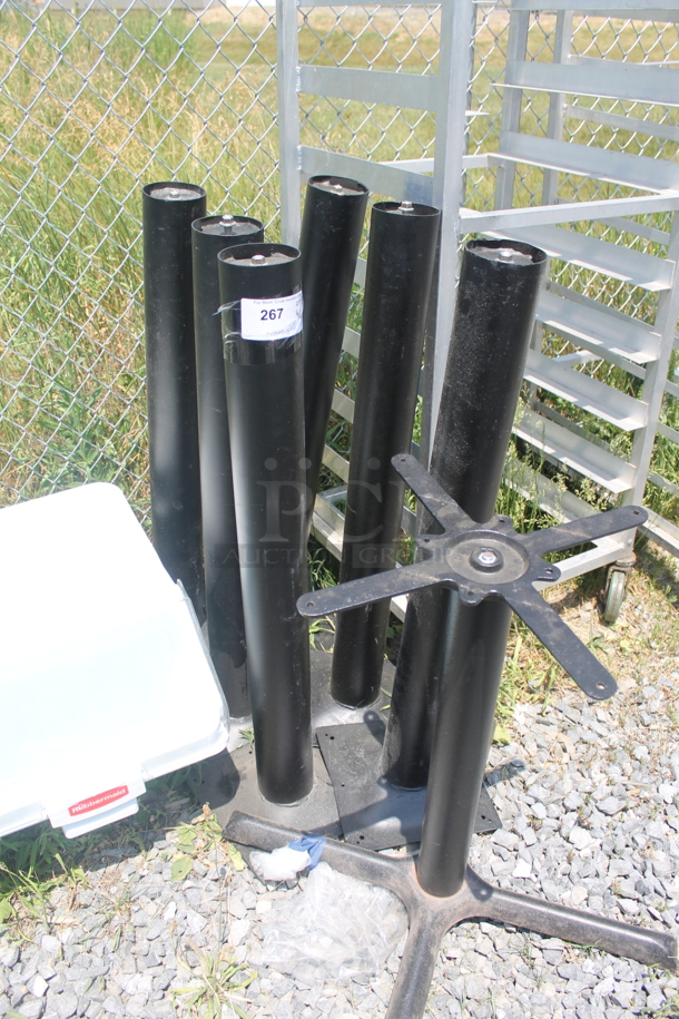 ALL ONE MONEY! Lot of Black Metal Table Bases. 11.5x11.5x39 And 18x18x28.5 - Image 2 of 3