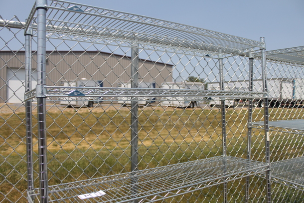 Commercial Stainless Steel Open Utility Shelf With Metro Style Shelving. BUYER MUST DISMANTLE. PCI CANNOT DISMANTLE FOR SHIPPING. PLEASE CONSIDER FREIGHT CHARGES. - Image 2 of 4