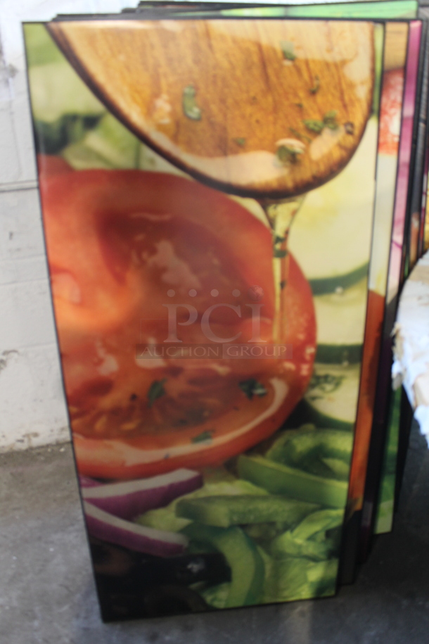 15 Black Poly Framed Pictures Including 2 Cucumbers, Salad, Cheese, Bread Loaves, Onions, Sauce, Green Peppers. 15 Times Your Bid! - Image 2 of 8