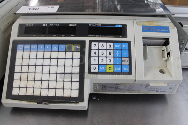 CAS LP-1000 Metal Commercial Countertop 30 Pound Capacity Food Portioning Scale. 120 Volts, 1 Phase. Tested and Working! - Image 4 of 9