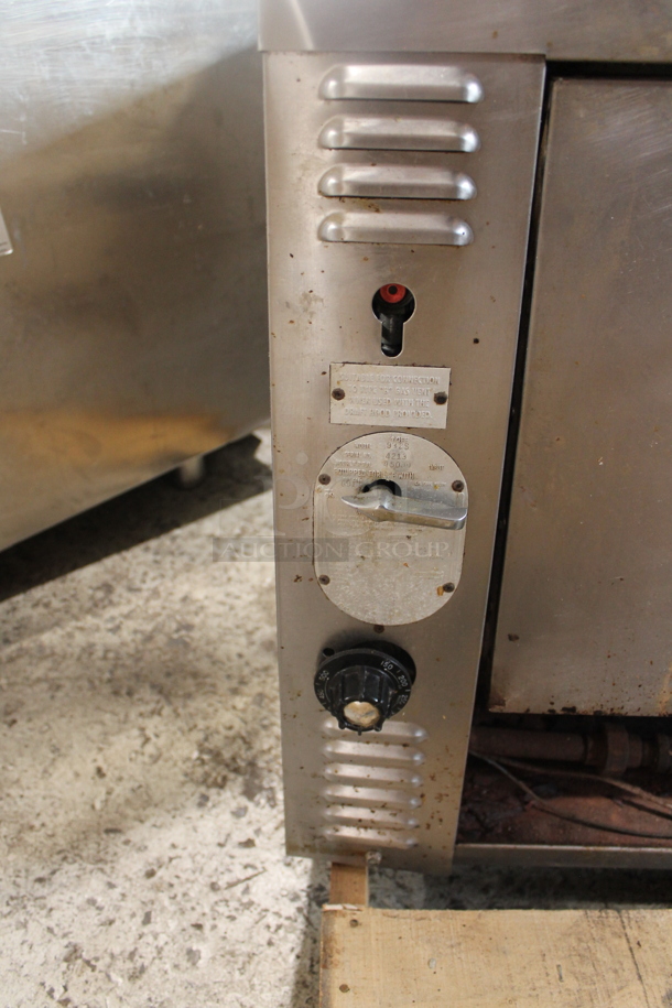 Bakers Pride Stainless Steel Commercial Natural Gas Powered Single Deck Pizza Oven w/ Cooking Stones. - Image 8 of 10