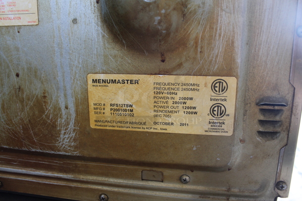 2011 Menumaster RFS12TSW Stainless Steel Commercial Countertop Microwave Oven. 120 Volts, 1 Phase.  - Image 5 of 5