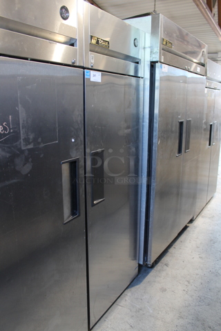 2015 True TG1R-1S ENERGY STAR Stainless Steel Commercial Single Door Reach In Cooler w/ Poly Coated Racks. 115 Volts, 1 Phase. Tested and Working!