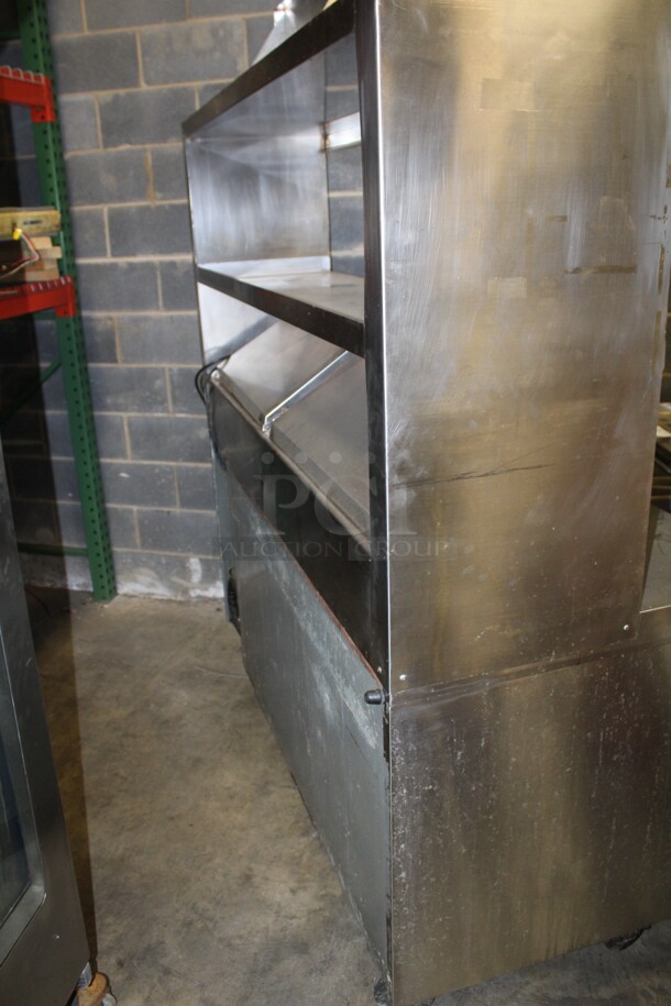 NICE! Delfield 2 Door Refrigerated Prep Table With Overshelves On Casters! 66x32.5x73. 115V/60Hz Working When Pulled!  - Image 8 of 8