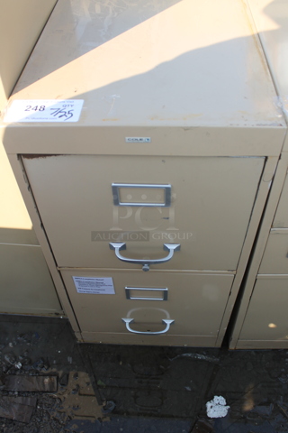 Cole Tan Metal 2 Drawer Filing Cabinet.