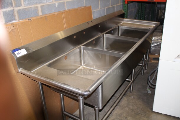 NEW! Commercial Stainless Steel 3 Compartment Sink. 97x30x44