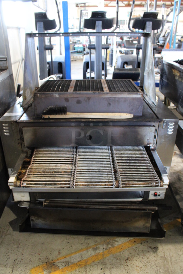 2016 Nieco Model JF64-3G Stainless Steel Commercial Natural Gas Powered Charbroiled Burger Grill. 65,000 BTU. 41x40x33
