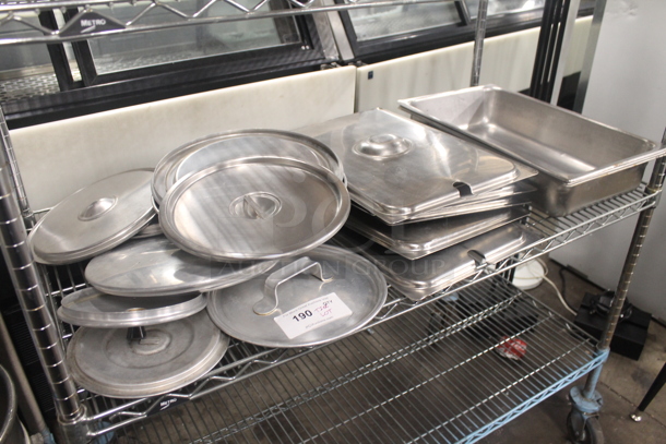 ALL ONE MONEY! Tier Lot of Various Metal Items Including Round Lids, Drop In Bins and Lids. - Image 3 of 3