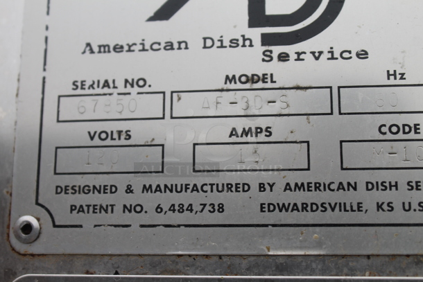American Dish Service ADS AF-3D-S Stainless Steel Commercial Corner Pass Through Dishwasher. 120 Volts, 1 Phase.  - Image 7 of 8