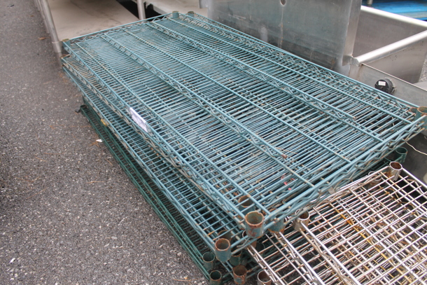 ALL ONE ONEY! Lot of 12 Green Finish Wire Shelves! - Image 3 of 3