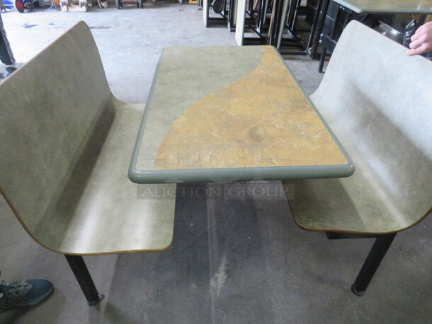 One Laminate Booth/Table Combo. 42X47X30 - Image 4 of 4