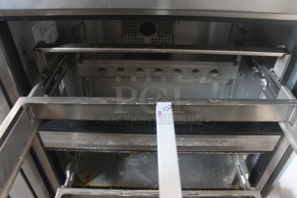 2020 True TWT-27D-2-HC Stainless Steel Commercial 2 Drawer Work Top Cooler w/ Back Splash on Commercial Casters. 115 Volts, 1 Phase. Tested and Working! - Image 6 of 7