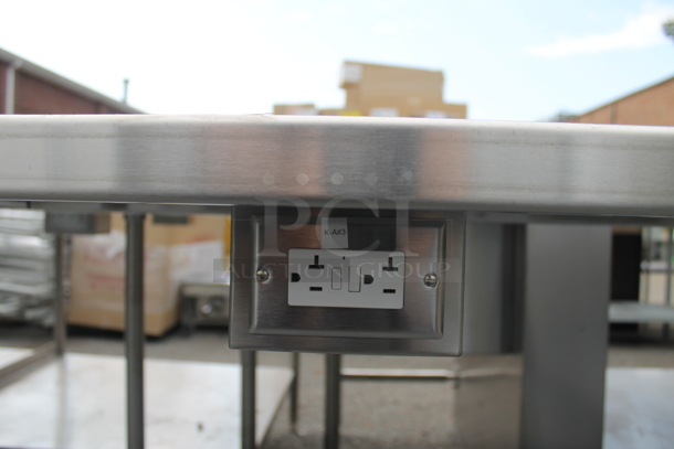 BRAND NEW! Stainless Steel Commercial Table w/ Sink Bay, Faucet, Handles and Under Shelf. Bay 19.5x20 - Image 9 of 11